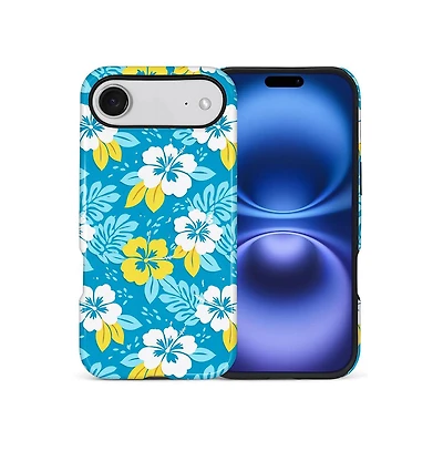 Lamicall Military Grade Dual Layer iPhone Case, Hibiscus Escape Shockproof Anti-Slip Protective Phone Cover