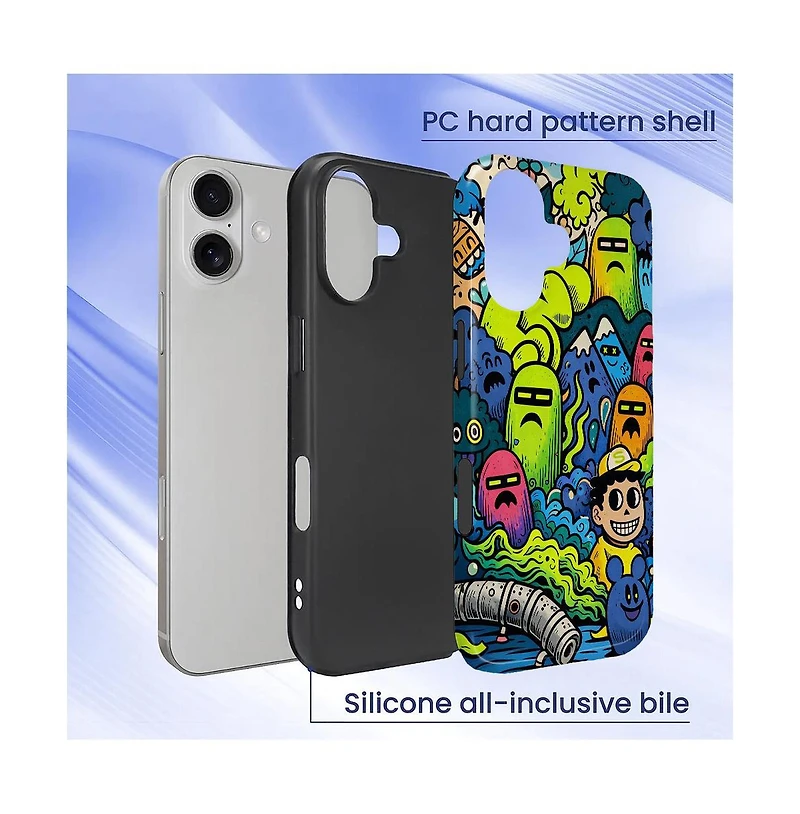 Lisen Phone Case Compatible with Apple iPhone 16 Plus, 2-Layer Durable