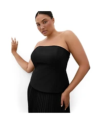 City Chic Plus Loretta Strapless Pleated Maxi Dress