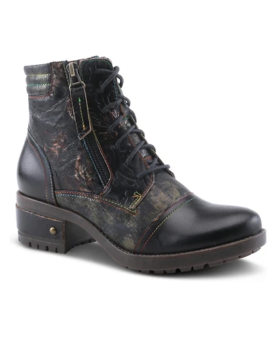 L'Artiste Women's Sunsetride Lace-Up Boot Mid with Full Grain Leather Upper