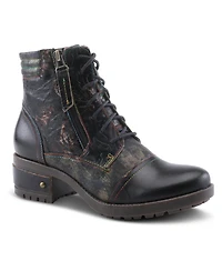 L'Artiste Women's Sunsetride Lace-Up Boot Mid with Full Grain Leather Upper