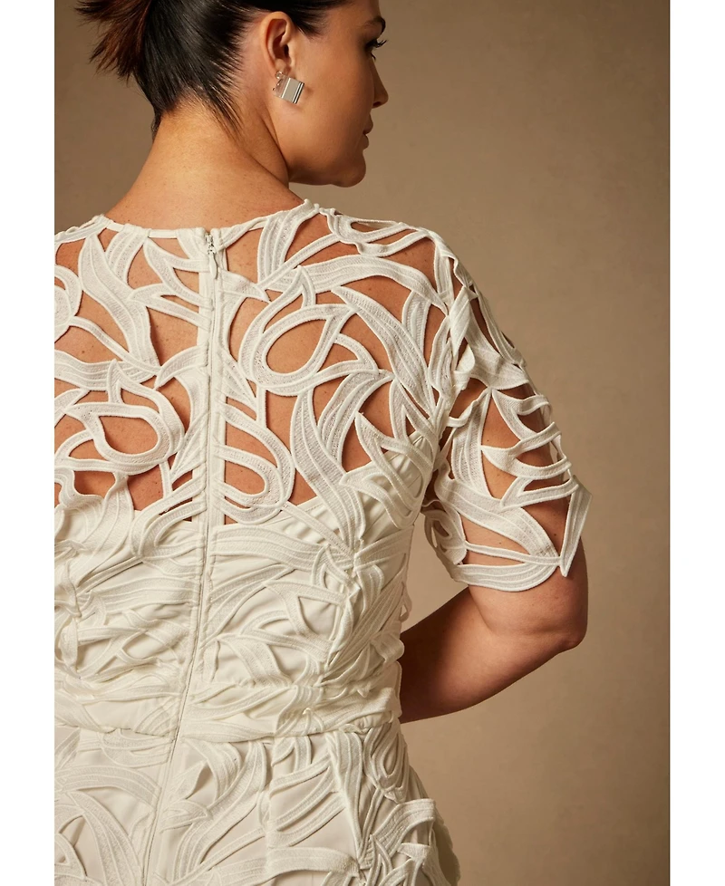 Eloquii Plus Size Short-Sleeve Lace Jumpsuit
