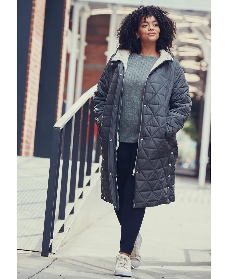 Avenue Women's Plus Quinn Longline Puffer Jacket