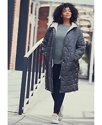 Avenue Women's Plus Quinn Longline Puffer Jacket