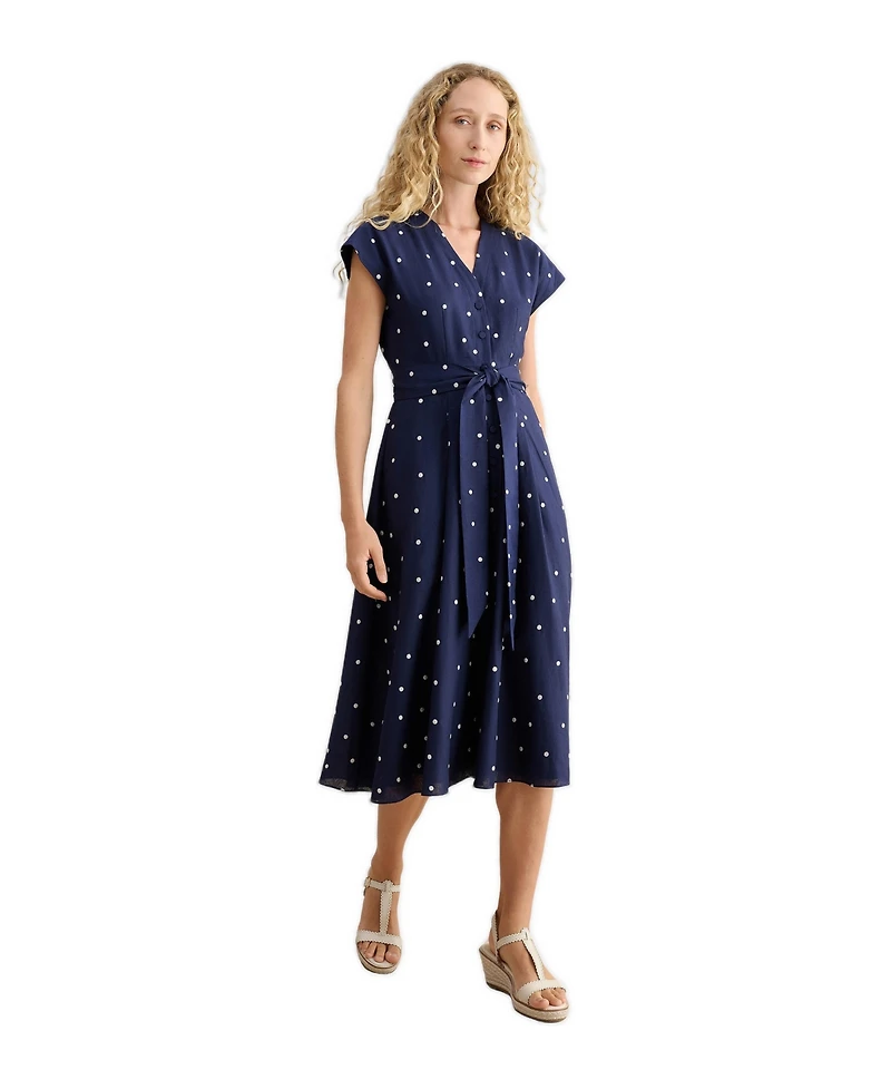 Hobbs London Women's Samantha Polka Dot Midi Dress