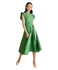 Hobbs London Women's Vanessa Ruffle Sleeve Midi Dress