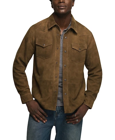 Lucky Brand Men's Suede Western Shirt Jacket