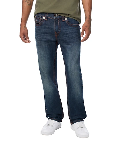 True Religion Men's Ricky Studded Straight-Leg Flap-Pocket Jeans