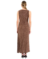 Maggy London Women's A-Line Midi Crinkle Velvet Dress