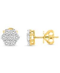 Forever Grown Diamonds Lab-Grown Diamond Cluster Stud Earrings (1 ct. t.w.) Sterling Silver (Also Available & 14k Gold Plated)