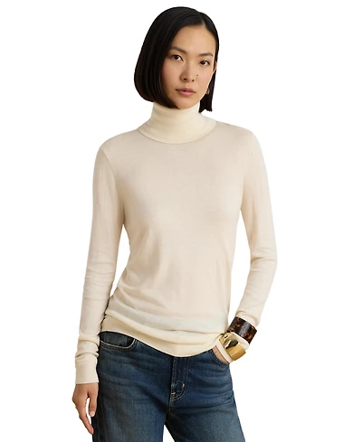 Lauren Ralph Women's Modal-Silk Blend Slim-Fit Turtleneck Sweater
