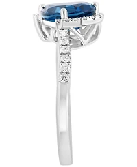 Effy Collection London Blue Topaz (2-3/8 ct. t.w.) & Diamond (1/4 ct. t.w.) Ring in 14k White Gold
