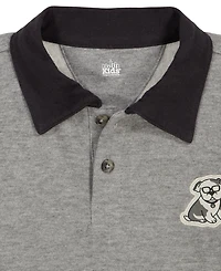 Kids Headquarters Toddler Boys' 2T-5T Embroidered-Dog Long-Sleeve Polo Pullover and Joggers, 2-Piece Set