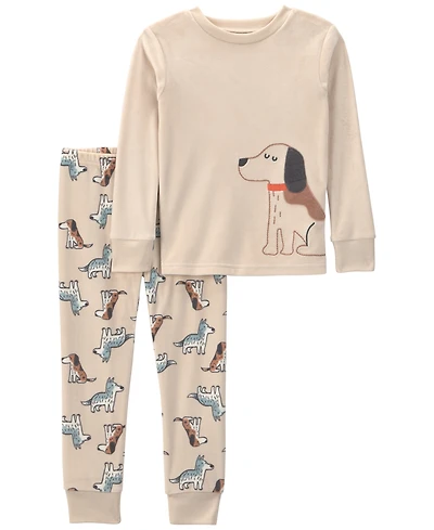 Carter's Toddler Boys' 2T-5T Dreamplush Dog Long-Sleeve Snug-Fit Top and Pants, 2-Piece Set
