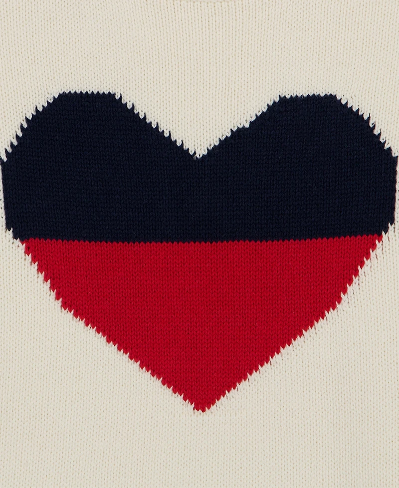 Tommy Hilfiger Women's Intarsia Heart Ribbed Funnel Neck Sweater