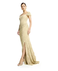 Amri Women's Off-Shoulder Lace Mermaid Gown