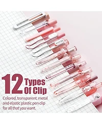 Four Candies Rose Series Gel Pens, 12Pieces Cute Writing Pens 0.5mm, Aesthetic School Supplies
