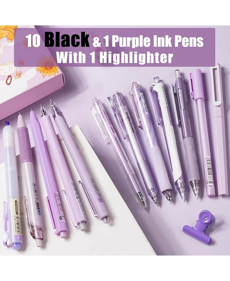 Four Candies Gel Pens, 12Pieces 0.5mm Fine Point, School Office Stationery