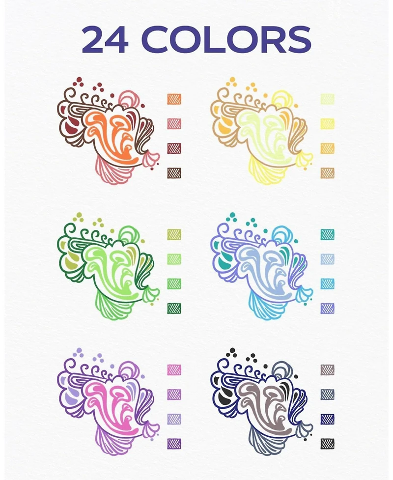 Four Candies 24C 0.7mm Gel Pens, Quick Dry Fine Point, Comfort Grip for Office School Home