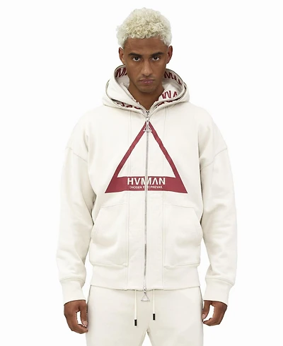 Hvman Chosen To Prevail x Cult Men's Full-Zip Double Hood Graphic Sweatshirt