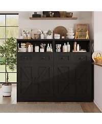 Vabches Farmhouse Storage Cabinet with Drawers and Doors