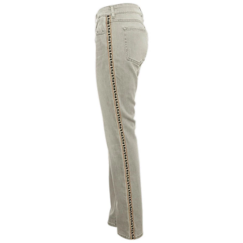 Pre-Owned Isabel Marant Women's Mid Rise Straight-Leg Embroidered Trim Jeans