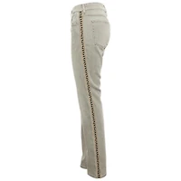 Pre-Owned Isabel Marant Women's Mid Rise Straight-Leg Embroidered Trim Jeans
