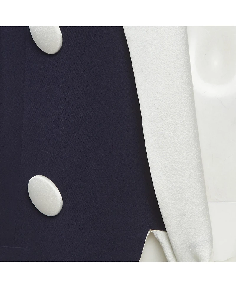 Pre-Owned Balmain Women's Crepe And Satin Collar Tie Up Blazer