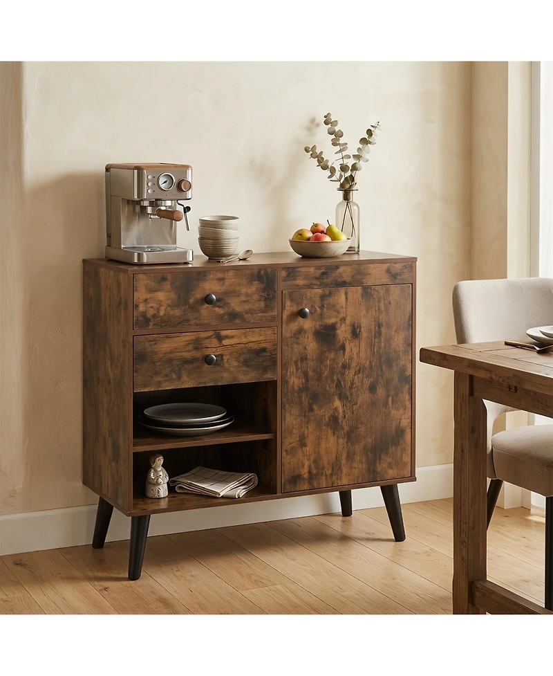 Costway Buffet Cabinet with Storage, 31" Sideboard Credenza Door, Open Compartments