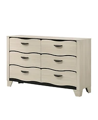 Kings Brand Furniture Engineered Wood and Contemporary Design Brielle 6-Drawer Dresser with Mirror