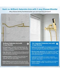 Cyqbd 10'' Metal Rain Shower Head Handheld Spray Extension Arm Hose Kit