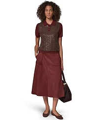 Donna Karan Weekend Women's Microsuede A-Line Midi Skirt