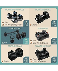 Lifepro Adjustable Dumbbells Set with Rack - Quick Adjust Weights, Secure Grip, Compact Design for Home Gym