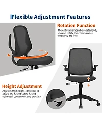 Ergonomic mesh office chair with lumbar support, adjustable swivel chair, padded seat, and casters. Suitable for offices, living rooms, bedrooms
