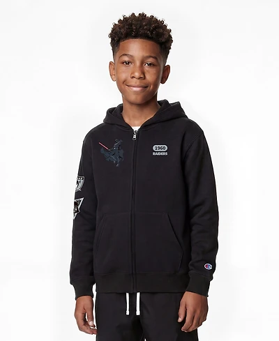Champion Big Boys and Girls Black Las Vegas Raiders Disney X Full-Zip Hoodie