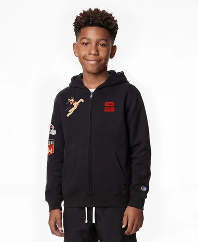 Champion Big Boys and Girls Black Cleveland Browns Disney X Full-Zip Hoodie