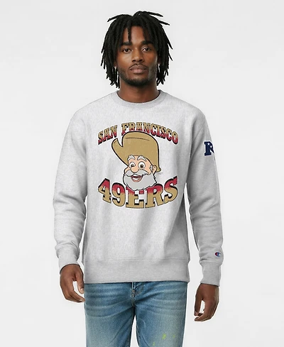 Champion Men's Silver San Francisco 49ers Disney X Reverse Weave Fleece Crewneck Sweatshirt