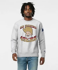 Champion Men's Silver San Francisco 49ers Disney X Reverse Weave Fleece Crewneck Sweatshirt