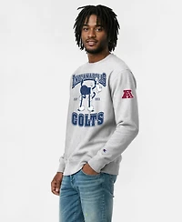 Champion Men's Silver Indianapolis Colts Disney X Reverse Weave Fleece Crewneck Sweatshirt