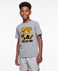 Champion Big Boys and Girls Heather Gray Pittsburgh Steelers Disney X Champion T-Shirt