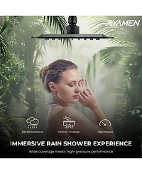 Cyqbd 8'' Dual Shower Head Rain Handheld Spray Adjustable Height Pause
