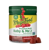 MegaFood Baby and Me 2 Prenatal Gummies Folic Acid and Choline 60 Raspberry Gummies
