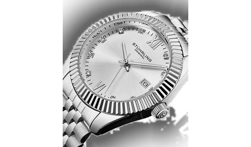 Stuhrling Women's Symphony Silver-tone Stainless Steel , Silver-Tone Dial , 45mm Round Watch
