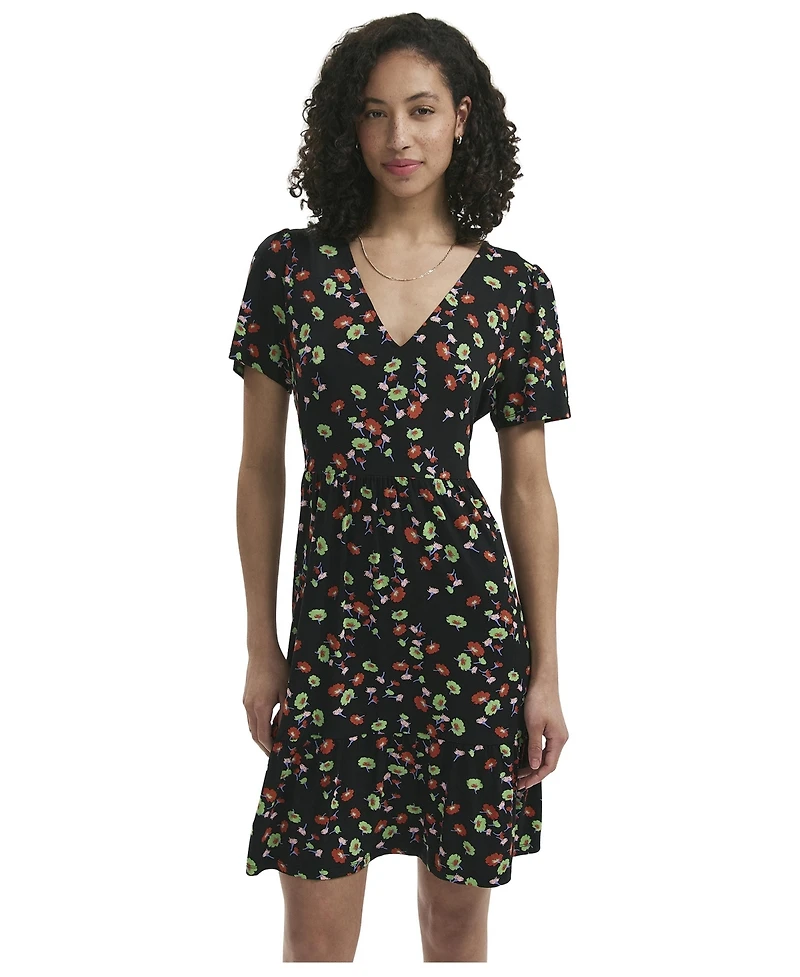 Finery London Women's Misha Floral-Print Tiered Short-Sleeve Dress