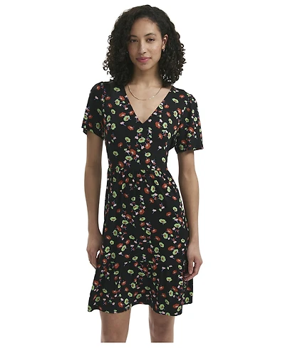 Finery London Women's Misha Floral-Print Tiered Short-Sleeve Dress