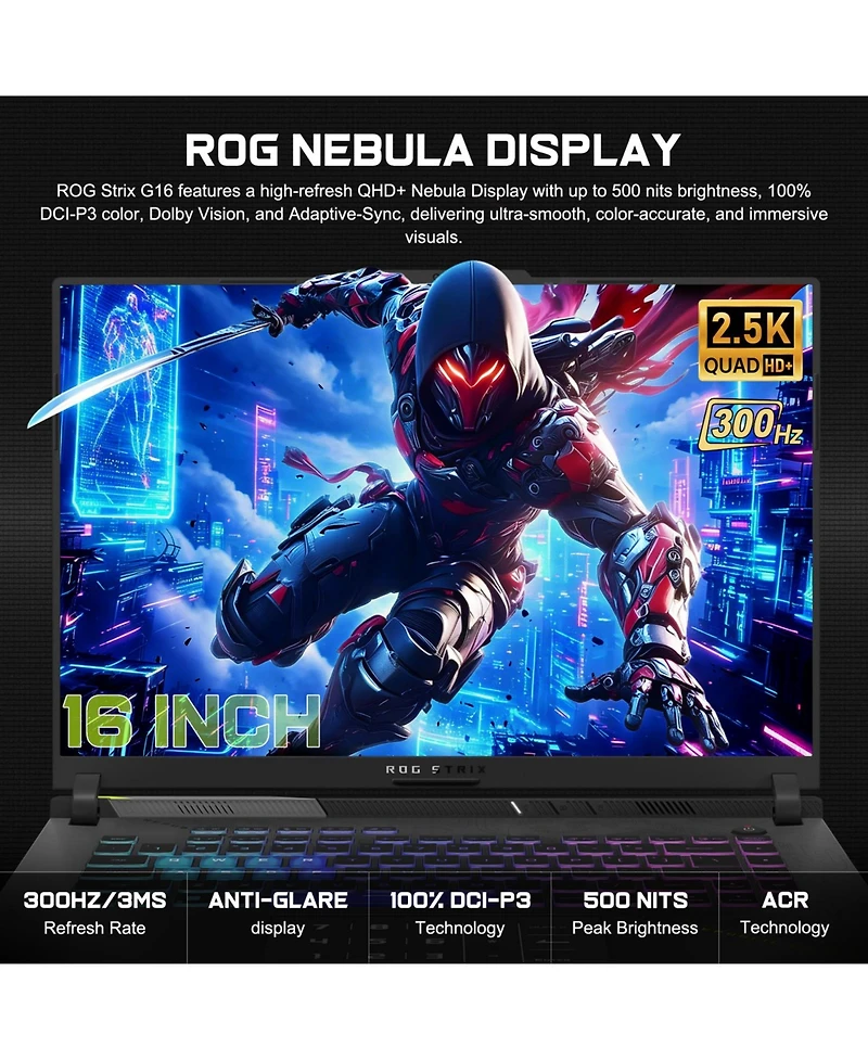 Asus Rog Strix G16 Ryzen 9 Rtx 5070 300Hz 16" Laptop