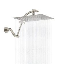 Cyqbd 12'' Metal Rain Shower Head Extension Arm Adjustable Square