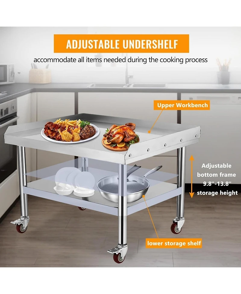gaomon Stainless Steel Shelves Table with Wheels