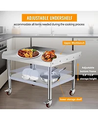 gaomon Stainless Steel Shelves Table with Wheels