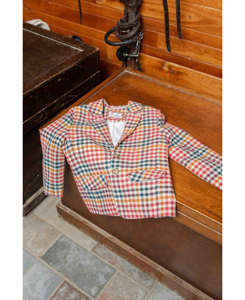 Florence Eiseman Boys' 4-20 Plaid Notched-Lapel Blazer